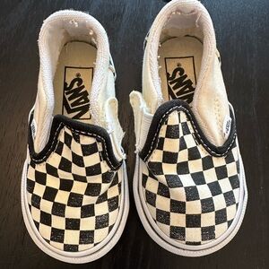 Vans Kids Black and White Checkered Slip-On Sneakers